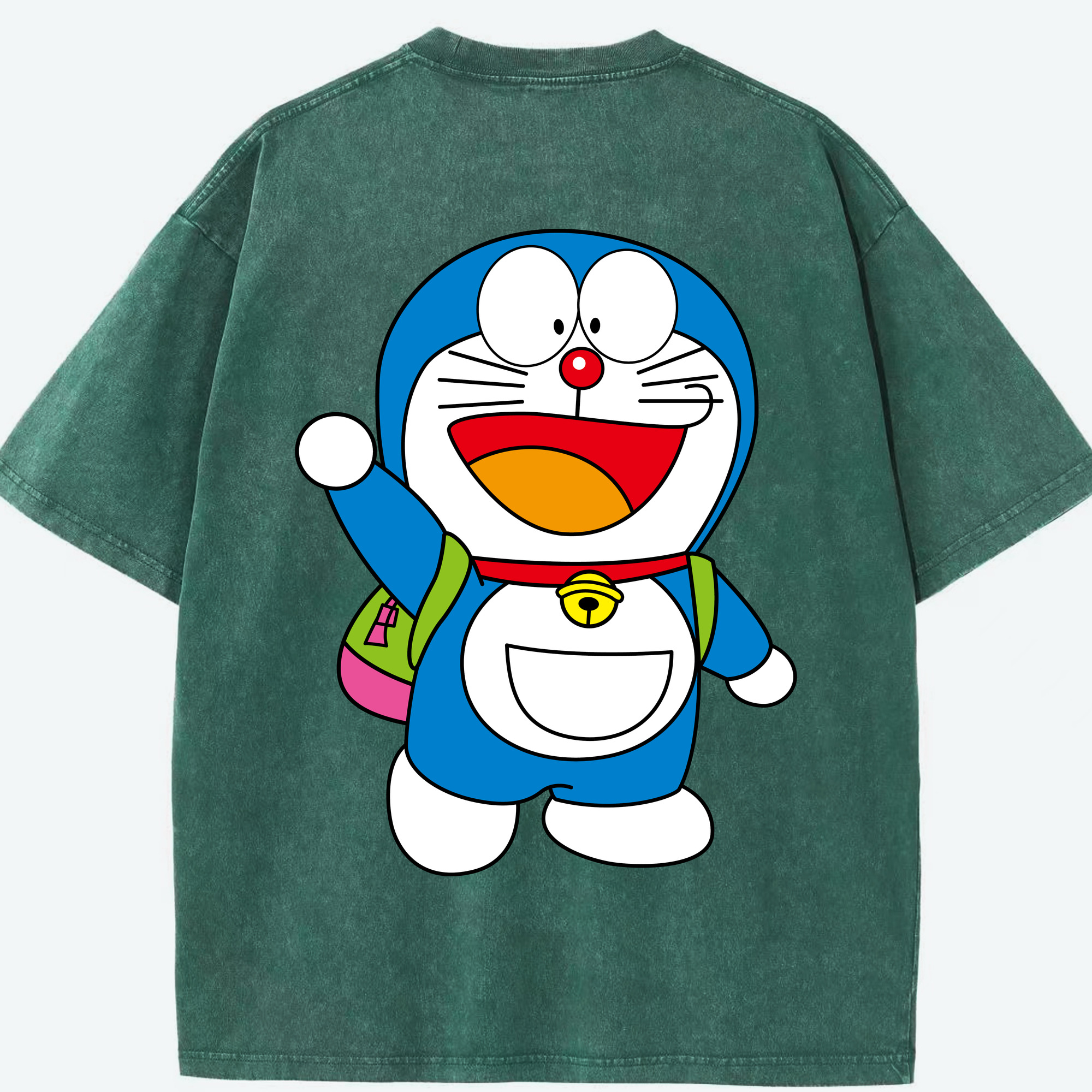 （画像用） ドラえもん Doraemon 綿100% ヴィンテージ風 半袖Tシャツ（背面プリント）